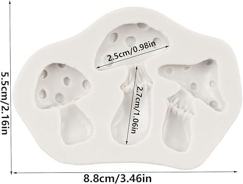 Miniatura 2 de QDMOLDS Molde de hongos para chocolate, molde de silicona para hongos, moldes de fondant para decoración de pasteles, decoración de cupcakes,