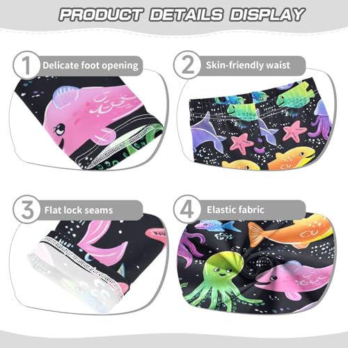 Girls' Leggings Children's Yoga Pants Skinny Printed Dance Cute Marine Animal Comfortable 4T2