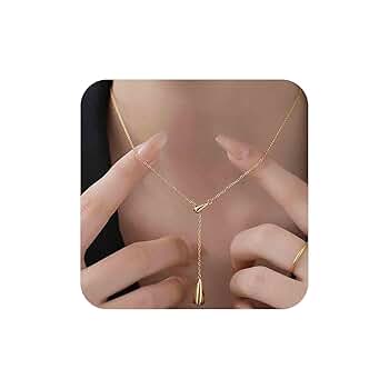 アクセサリー 2way drop chain necklace Chain necklace zircon drop pendant Gold-plated - L'Atelier d