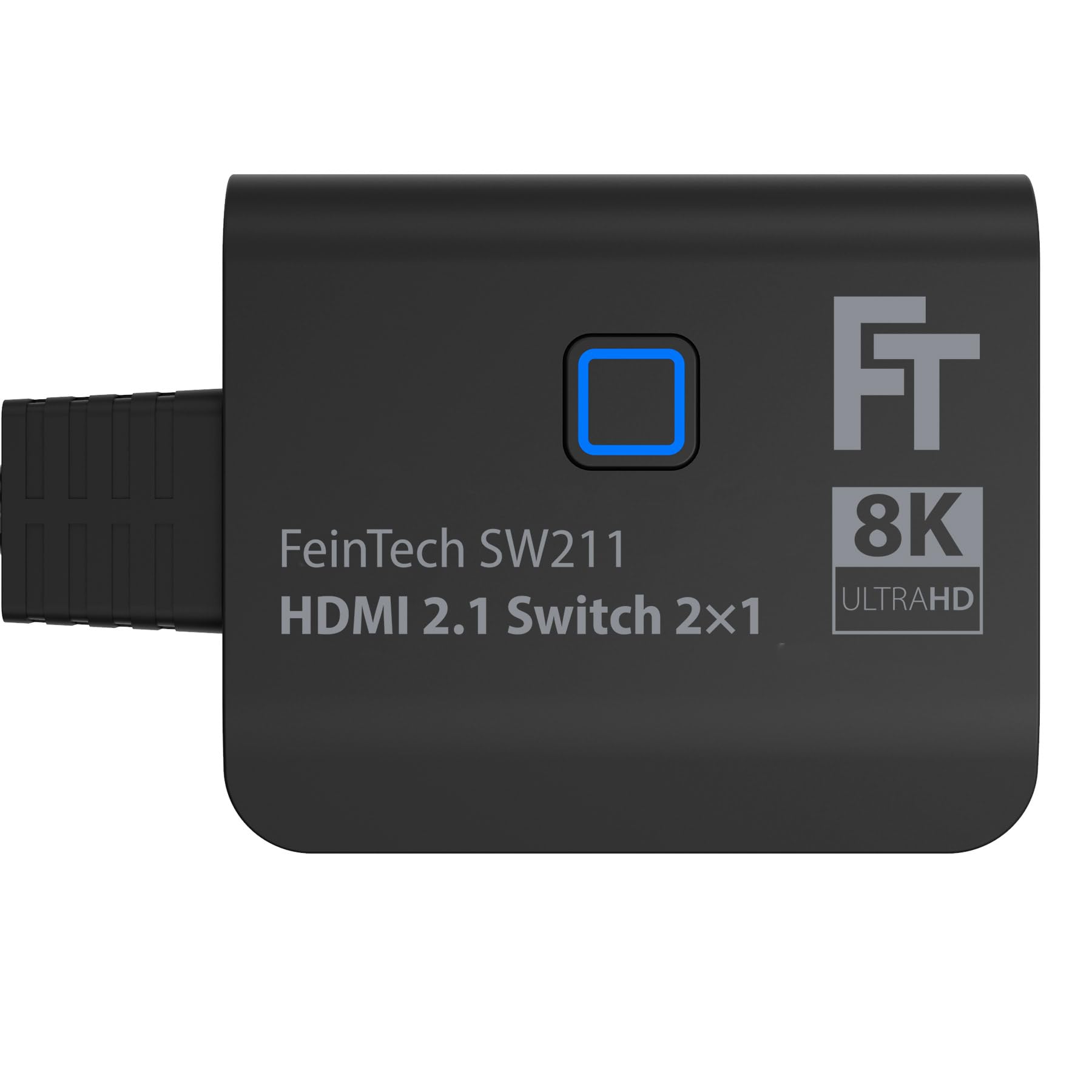 FeinTech SW211, switch HDMI 2.1, bidirezionale 2x1, 4K 120Hz, 8K, 2 in 1 uscita o 1 in 2 uscite, cavo HDMI integrato