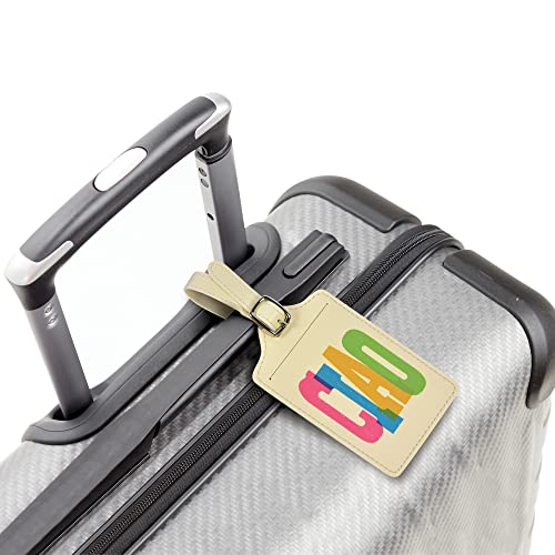 Genuine Fred, WANDER WARE - LUGGAGE TAG, Ciao!, Travel luggage tag with name & information ID card, 2.75" x 4.7", Assorted3