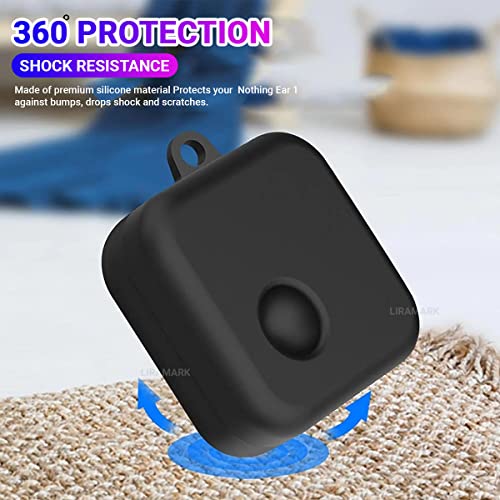 Image of LIRAMARK Shockproof Protective Silicone 360 Cover Case with Buckle Designed for Nothing Ear 1 (Black)