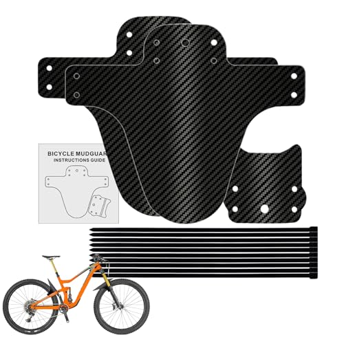 GkgWuxf Guardabarros De Bicicleta, Protector De Barro De Fibra De Carbono Espesado, Protector De Salpicaduras para Bicicleta Delantero Y Trasero, para Carreras Urbano Sendero Carretera Exterior