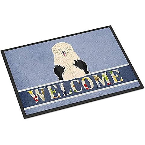 OUSHENGMAOYI Welcome Doormat,Old English Sheepdog Welcome Doormat 60X40Cm Multicolor Cover