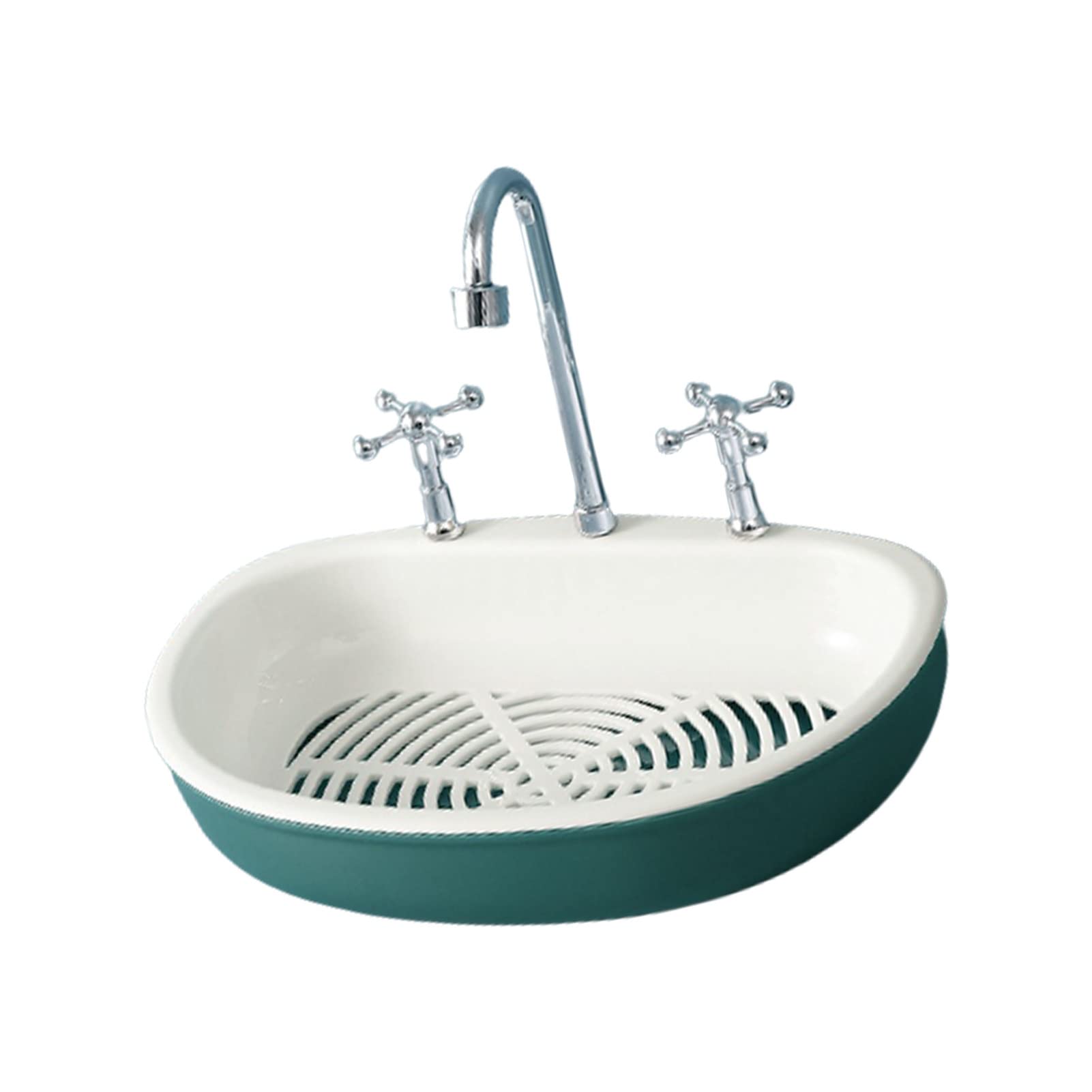 Ayyufe Bathroom Storage Organizer,Other Dish Creative Punch-Free Double Layers Vanity Sink Shape Draining Other Dish Bathroom Accessory Other Tray Eco-Friendly for