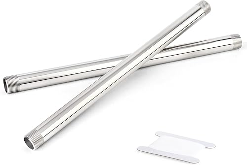 TAISHER 2 accesorios de tubería de acero inoxidable, 1 pulgada NPT macho x 1 pulgada NPT macho roscado, tubo fundido de pezón de 16 pulgadas de