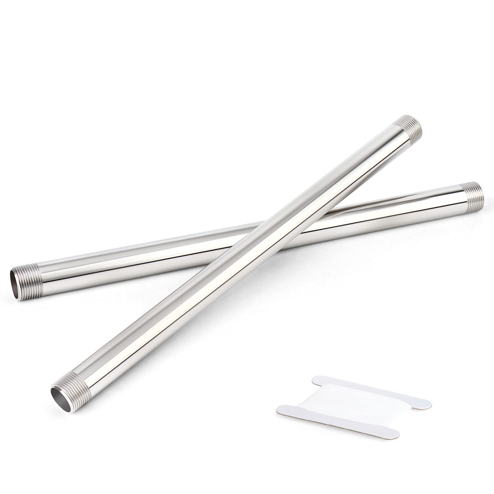 TAISHER 2PCS Stainless Steel Pipe Fittings, 1/2" NPT Male x 1/2" NPT Male Threaded, 16" Length Nipple Cast Pipe