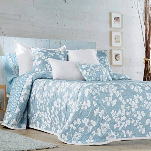 Lanovenanube - Colcha Capa Lemas Cama 90 Cm - Color Azul