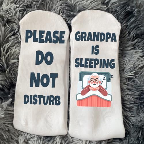 Funny Grandpa Sleeping Socks – Retirement & Birthday Gift | Christmas Stocking Stuffers2
