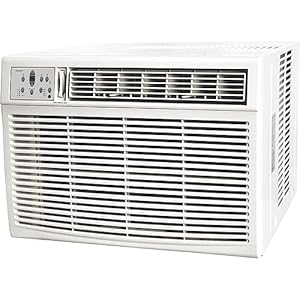 Keystone KSTHW25B 23,200 Wall Air Conditioner with 16,000 Supplemental Heat and Dehumidifier, 230V, Window AC for Large Rooms up to 1,500 Sq.Ft. with Smart Remote Control, 23200 BTU, Bright White