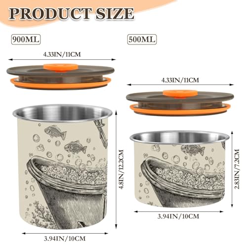 Contenedor de Almacenamiento para Café de Acero Inoxidable 900 ml miniatura 3