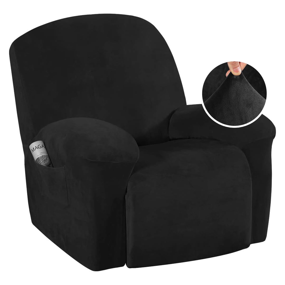 H.VERSAILTEX Stretch Recliner Slipcovers Recliner Chair Cover Sofa Furniture Cover 1-Piece Modern Rich Velvet Form Fit Stylish Protector Feature Rich