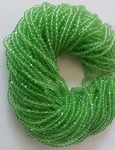 Fil améthyste verte perle rondelle facettée quartz naturel 3-4mm pour artisanat