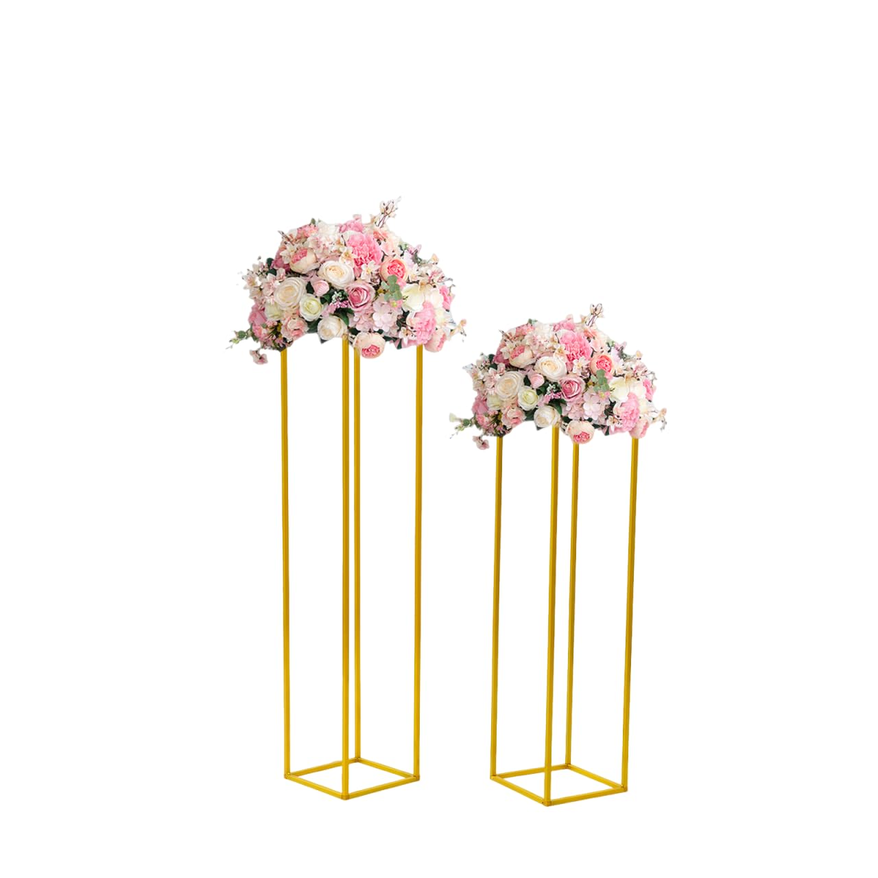 Decorazioni per matrimoni, centrotavola dorata, 2 pezzi, 80 e 100 cm, vaso oro per matrimoni, centrotavola in metallo, per decorare la tavola, feste, matrimoni, soggiorno, decorazione