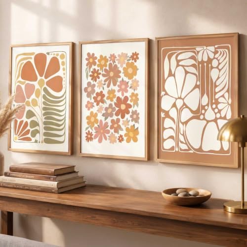 Image of kotart Versatile Boho Painting Wall Art Home Decoration Paintings With Frame For Living Room Bed Room Hotel Wall Decor Digital Reprint Set of 3