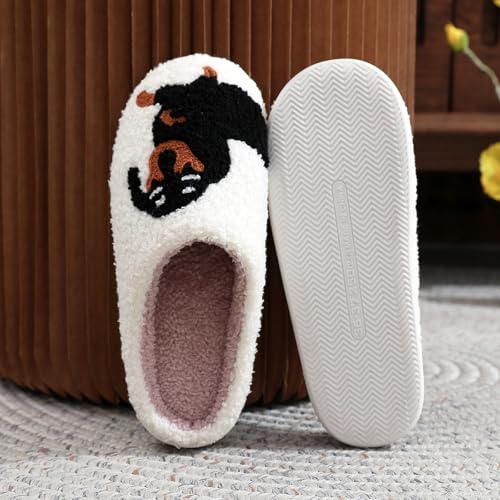 Fluffy Animals Slippers, Women Girls Winter Warm Cute Cartoon Non Slip Home Indoor Slippers4