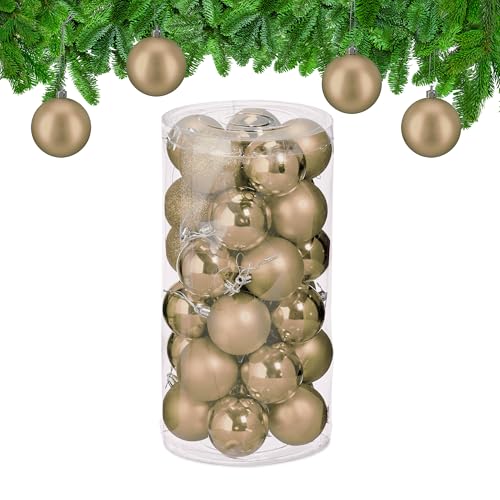 Relaxdays Weihnachtskugeln im 30er Set, Kunststoff, D: 6 cm,...