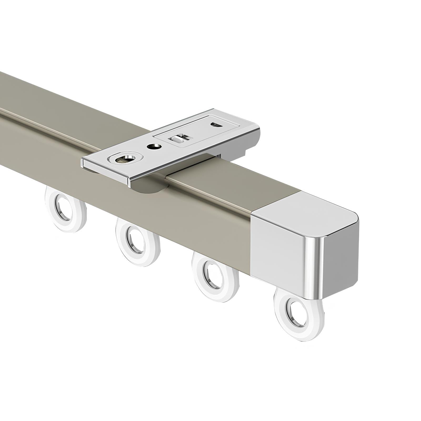 Generisch Strapazierfähig Deckenvorhangschiene, Aluminium Wandschiene Für Vorhänge Inkl. Zubehör, Für Dusch Erker RV Raumteiler(Gold,270cm(2 * 135cm))