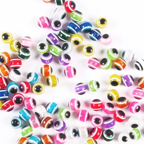 200 cuentas mixtas ojo de pez 3D plástico 6mm 8mm miniatura 6
