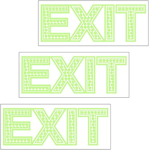 Adhesivo de señales de salida, 3 unidades, calcomanías LED que brillan en la oscuridad, calcomanías de salida de mascotas fotoluminiscentes,
