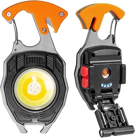 AEQVEIX Portable LED Flashlight Keychain Emergency Light for Outdoor Flashlights with 500 Lumens Rechargeable Lighter Whistles Bottle Opener Screwdriver. (Pack of 1, Multicolor)-picture-41