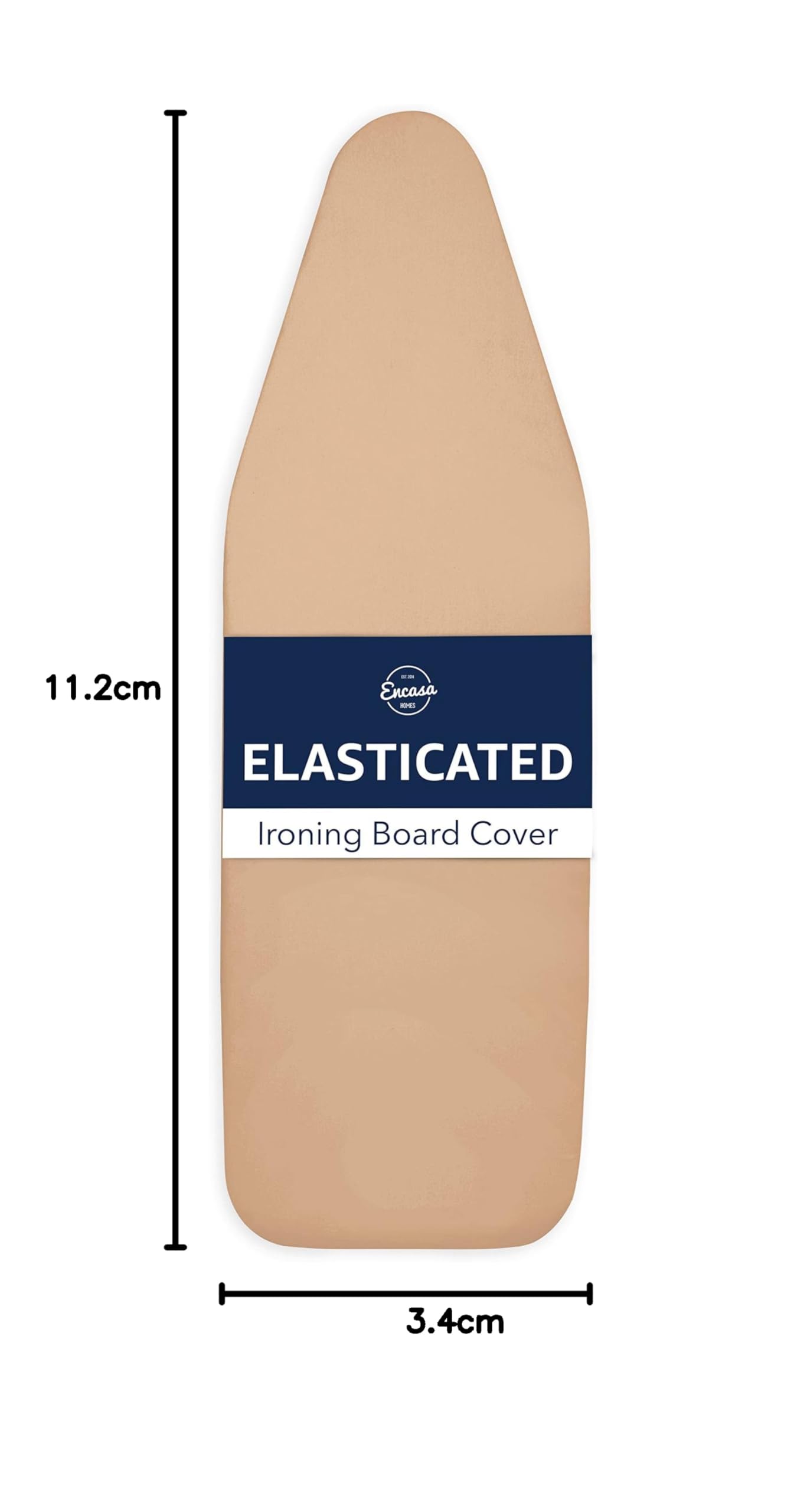 Encasa Ironing Board Covers (up to 114 x 35 cm) Elastic Tightening with Thick 4 mm Felt Padding, Easy Fit, Scorch Resistant, Plain Colors- Grey — view 39