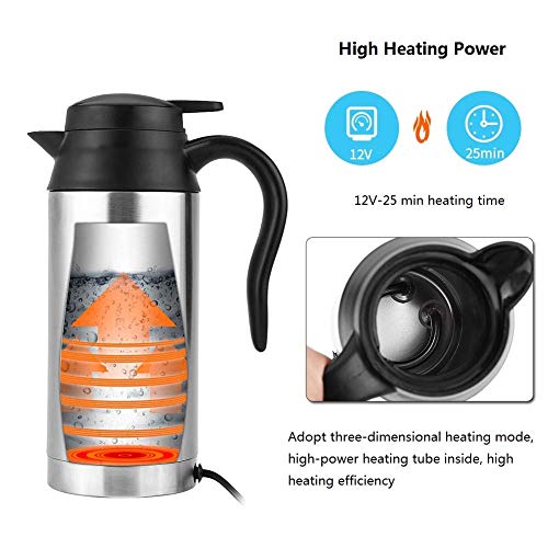 Tetera Eléctrica de Auto Acouto 750ml 12V Acero Inoxidable miniatura 3