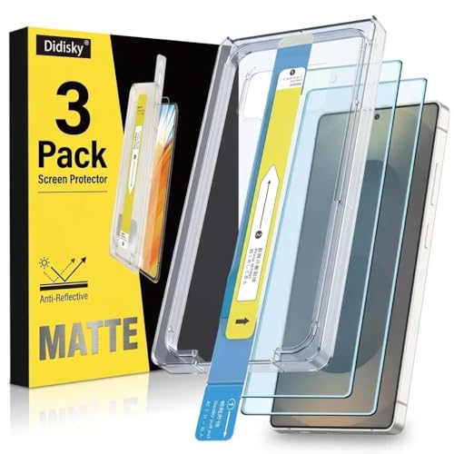 Didisky 3-Pack Matte Screen Protector for Samsung Galaxy S25 Ultra Anti-Glare Anti-Reflecting Glass with Auto-Alignment Kit for Flawless Bubble-Free Installation Supports Ultrasonic Fingerprint ID