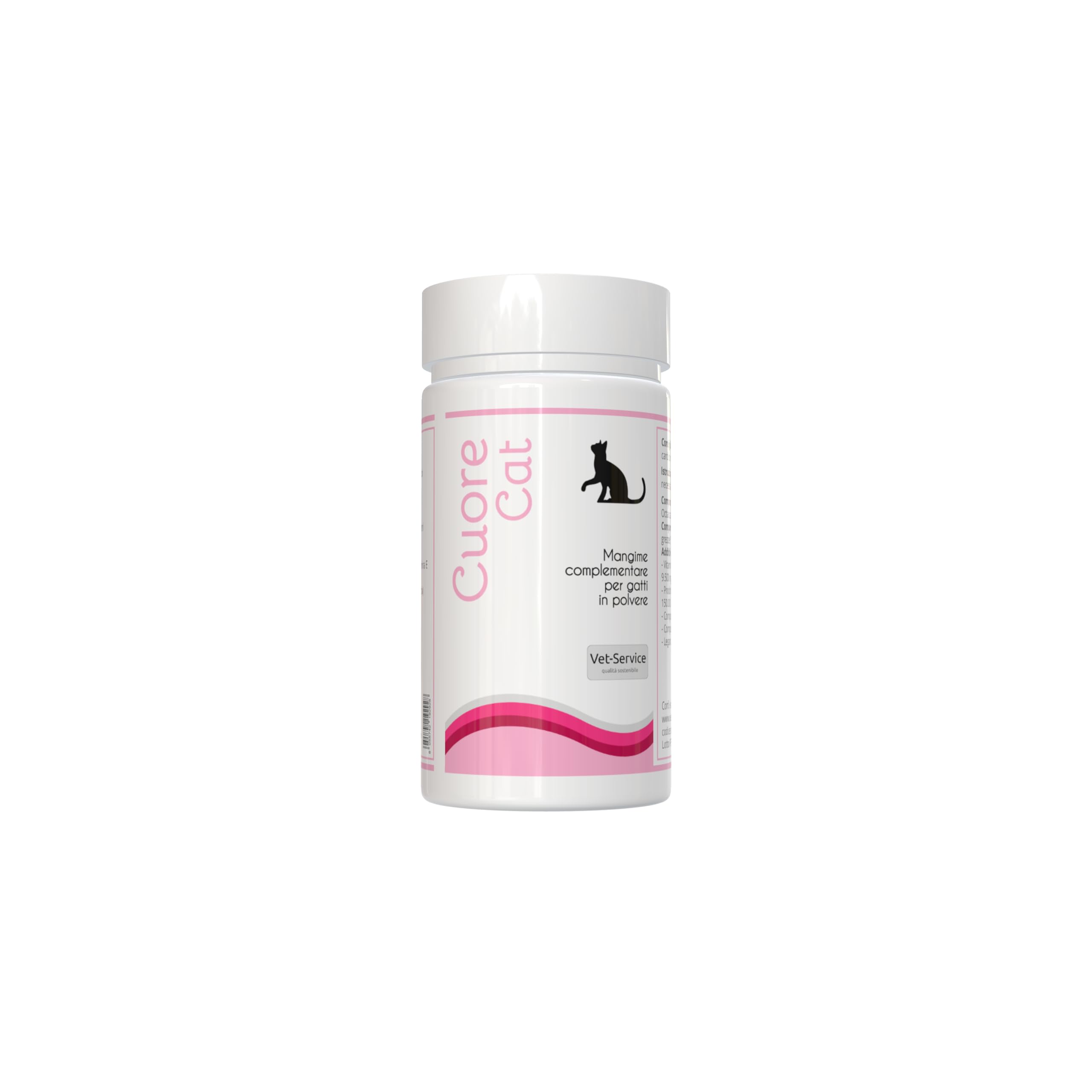 Cuore-Cat | 60 grammi | Supporto alla Funzionalità Cardiaca | Integratore per gatti in polvere | Sostiene l'attività del Cuore in animali Cardiopatici con Octacosanolo Omega 3 Biancospino Carnitina