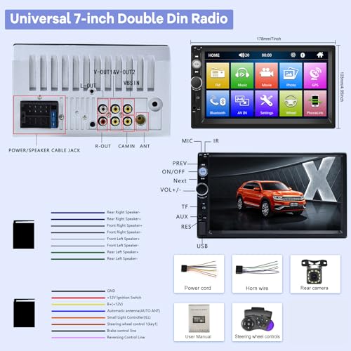 Radio para Auto Doble Din con Pantalla Táctil 7 pulgadas miniatura 6