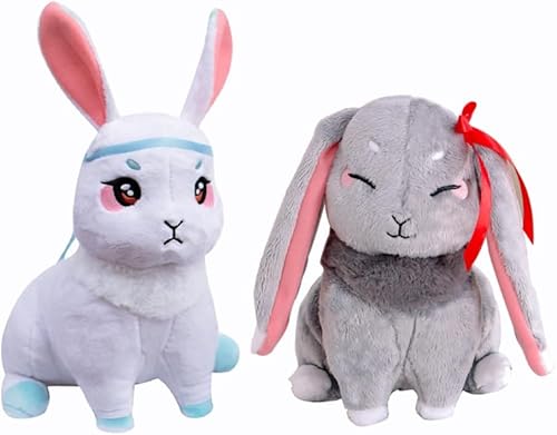 Animales de peluche de conejo, juguetes de peluche de anime, conejo de Pascua, decoración para fanáticos del anime, regalos 2 piezas