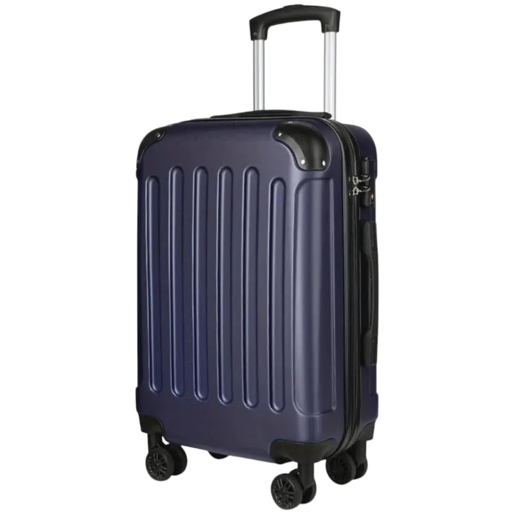 Malu Shoes Valigia 55x35x20 ruota smontabile 50x36x20 cm EasyJet Trolley Bagaglio a mano in ABS 4 Ruote Rimovibili (55x35x20 ruota smontato 50x36x20 cm) colori misti (BLU)