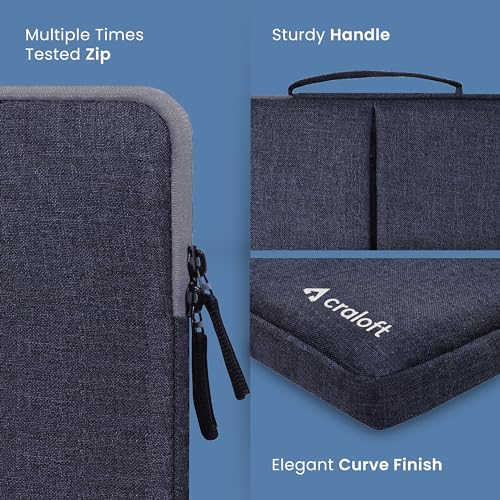 Craloft Polyester Laptop Sleeve Cover Bag Compatible with MacBook 16 Inch with Charger Pouch (Grey_L25) - Image 4