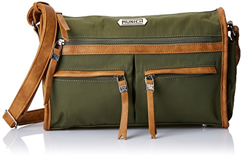 Munich 701151, Bolso Bandolera para Mujer, Verde (Khaki), 12x24x33 cm (W x...