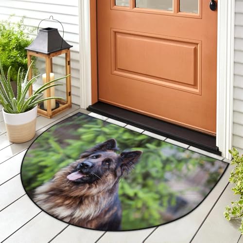 Alfombra de entrada con diseño de perro pastor alemán, alfombra para interiores y exteriores, lavable, absorbente, antideslizante, 91,4 x 61 cm