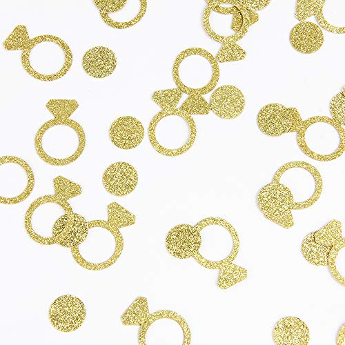 Gold Glitter Double Sided Ring Finger Paper Confetti For Table Wedding Birthday Party Decoration,1.2 Inch In Diameter(100Pcs) #TOP2