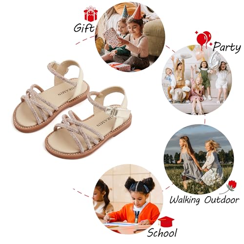Image of PHIRAMIN Toddler Flower Girl Sandals - Girl Dress Shoes Toddler Little Kid Wedding Party