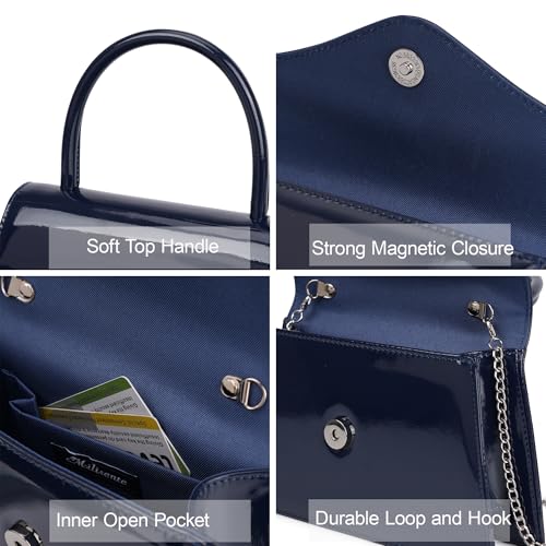 Image of Women's Evening Bag Bridal Party Clutch Purses Cocktail Prom Handbags with Patent Leather