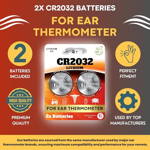 Kit batería reemplazo termómetro auricular CR2032 2 unidades miniatura 3