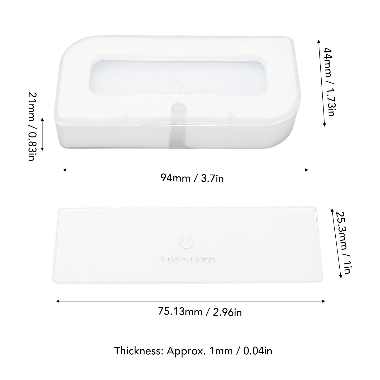 0.01mm Dot Crosshair Microscope Camera Slide Calibration Ruler Microscope Stage Calibration Slide for Microscope with Educational Lab Work