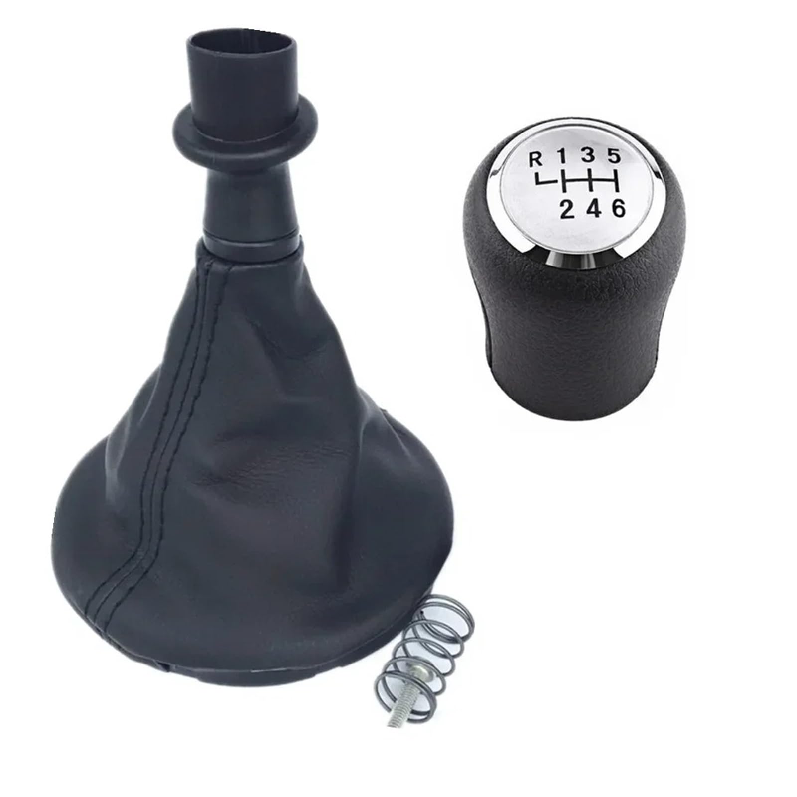 Jxewmtmc Silver 6 Speed For Vw For Transport T5 T5.1 2004-2015 Car Gear Shift Knob 5 Speed Lever Stick Gaiter Boot Cover Gear Stick Shift Cover(Silver 6 Speed)
