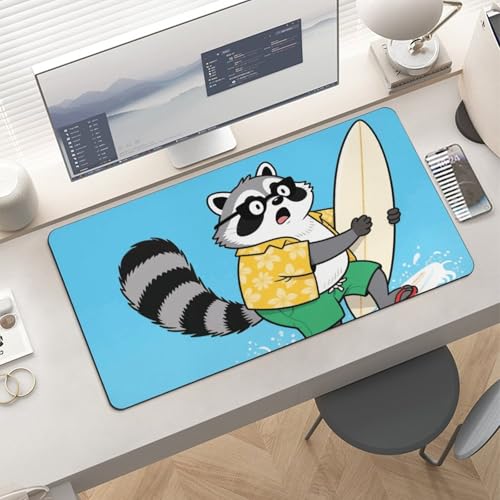 Desk Pad Protector 24x12 Inch Extended Funny Raccoon miniatura 6