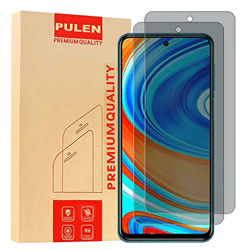 [2-Pack] PULEN for Xiaomi Redmi Note 9S/Note 9 Pro/Redmi Note 9T/Xiaomi Poco X3 NFC Privacy Screen Protector,Anti-spy Scratch Resistance Bubble Free 9H Hardness Tempered Glass