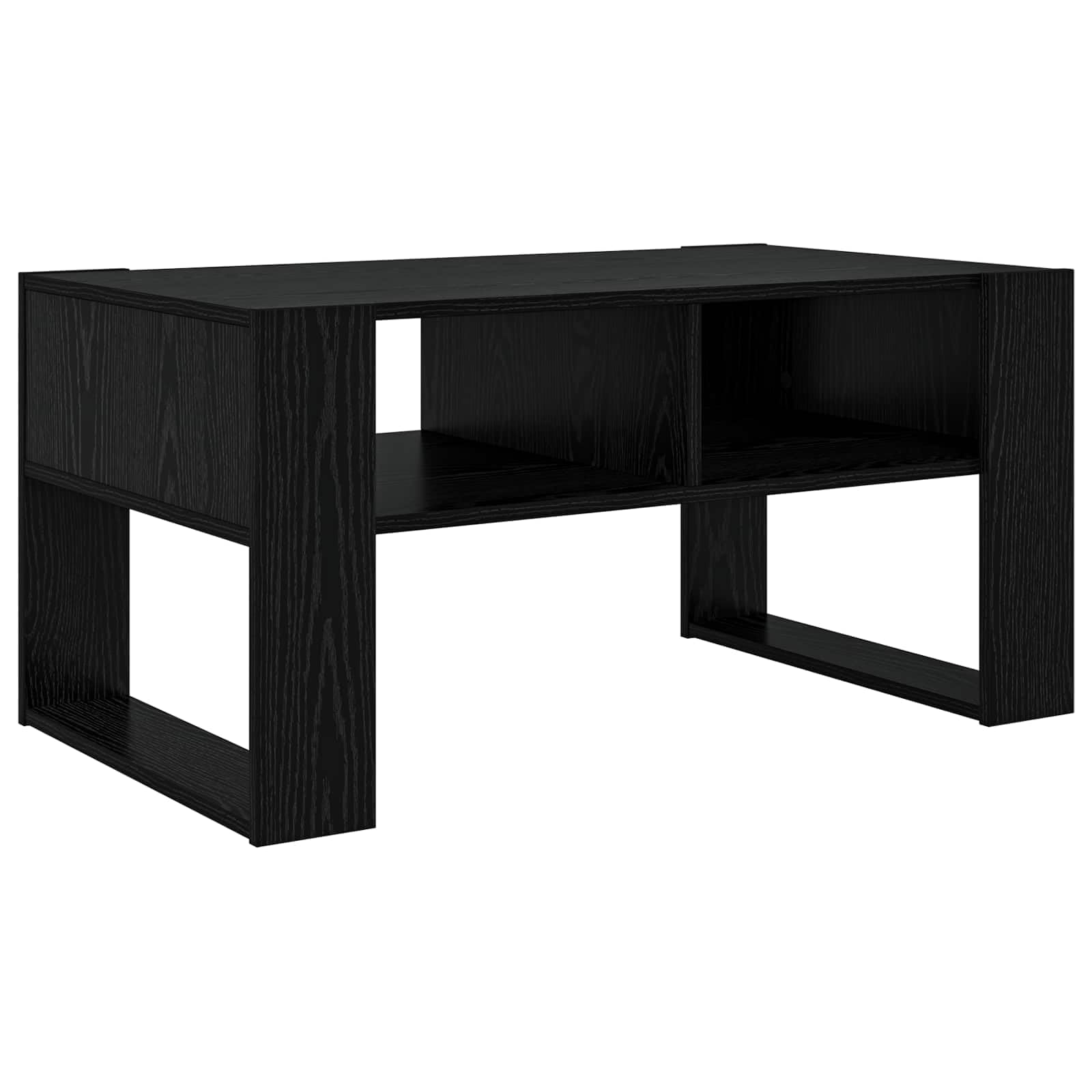 Stolik kawowy dębowy, czarny, 92 x 53 x 45 cm | Nowoczesny design, gładka powierzchnia, praktyczny uchwyt do salonu, elegancki