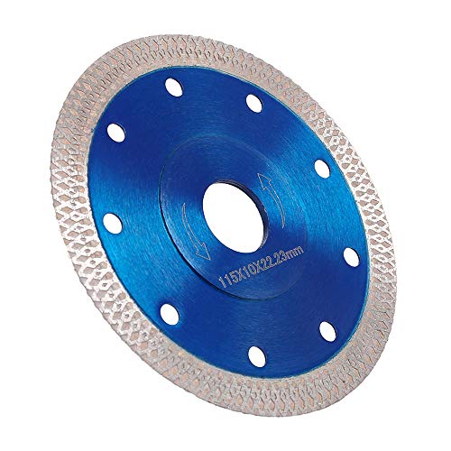 Disco Diamantato 115mm Sottile professionale Taglio a secco con taglio a umido per gres porcellanato, graniti, ceramica, quarzite, marmo (Blu)