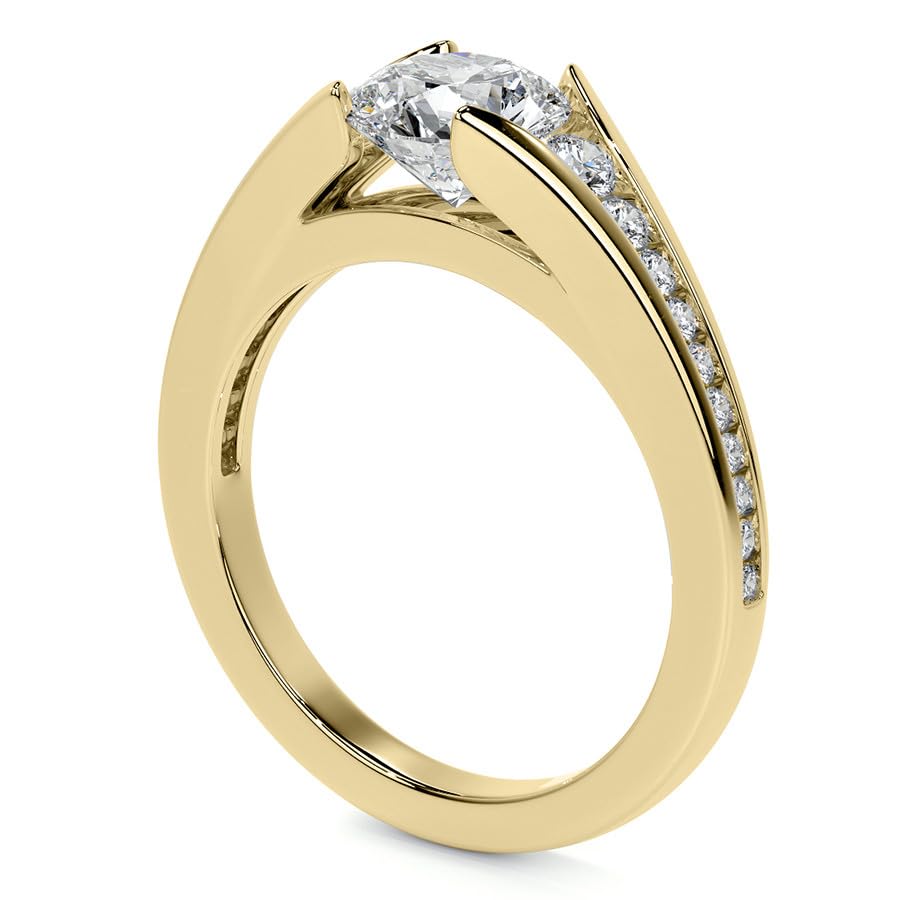 Moissanite Engagement Ring for Women 925 Sterling Silver Round Cathedral Moissanite Wedding Ring D color VVS Moissanite Anniversary Promise Rings for Her3