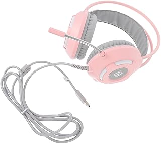 MUSISALY Fones De Ouvido PC Microfone Fone De Ouvido Fone De Ouvido Rosa Fone De Ouvido Earmuff Fone De Ouvido De Gato Fone De Ouvido Fone De Ouvido De Gato Plástico Com Fio Fone De Ouvido