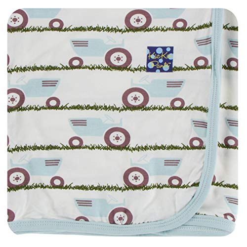 Kic Kee Pants baby boys nursery swaddling blankets, Natural Tractor & Grass, One Size US