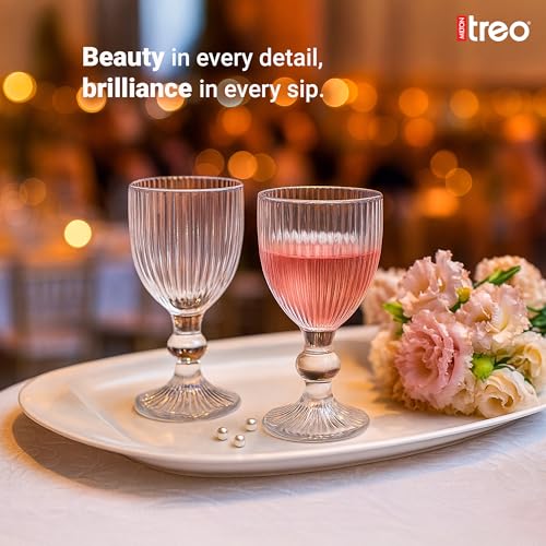 Image of Treo by Milton Victoria Shot Glasses I Set of 6 (65 ml) | Elegant Fluted mini Glasses with Geometric Design for Shots, mocktails, tasters & Parties