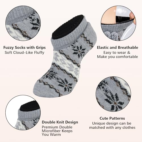 Image of American Trends Slipper Socks for Women Non Slip Christmas Socks Comfy Warm Winter Grippy Socks with Grippers
